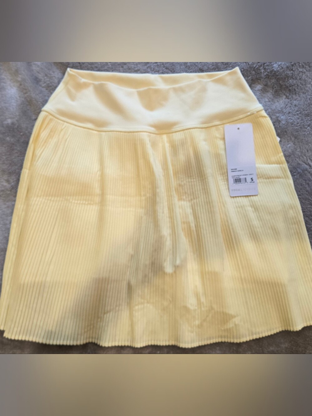 Yogalicious Pale Yellow Pleated Mini Skirt